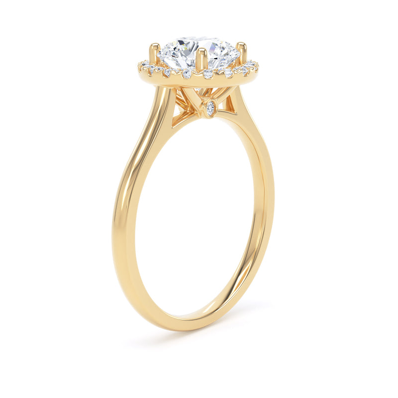 Halo Peekaboo Ring | Yellow Gold, Round Diamond | RHP03 LGR