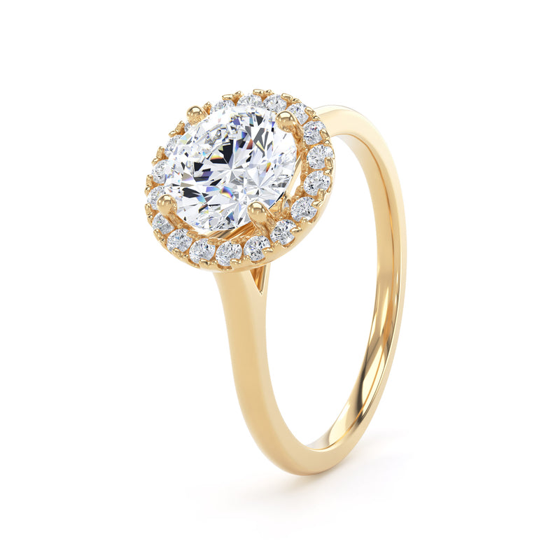 Halo Peekaboo Ring | Yellow Gold, Round Diamond | RHP03 LGR