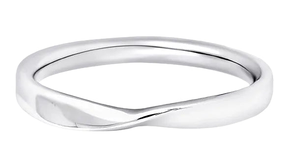 Shaped Platinum Ring, Twisted Plain Band | SB1001