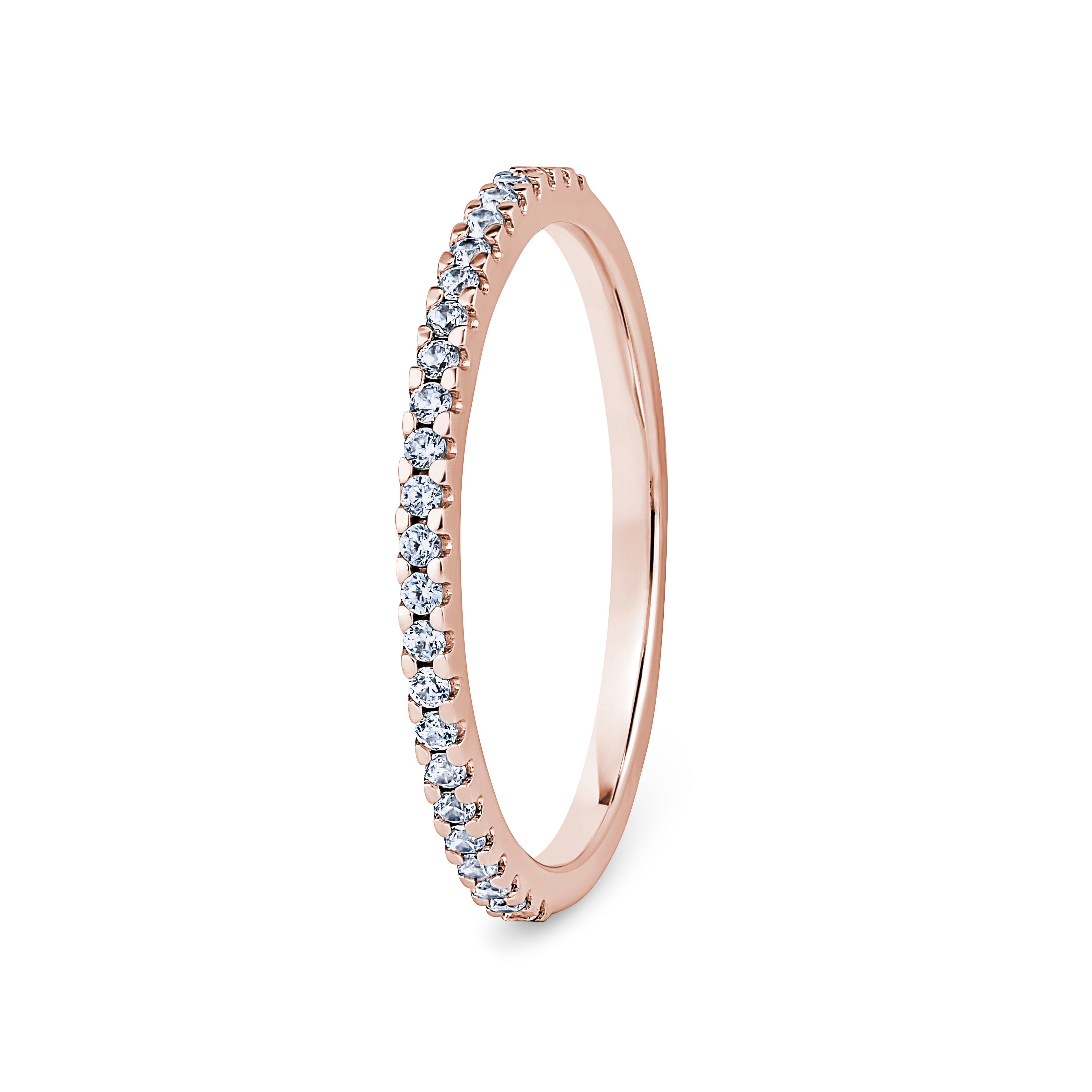 Round, Mini Claw, Rose Gold Half Set Eternity Ring