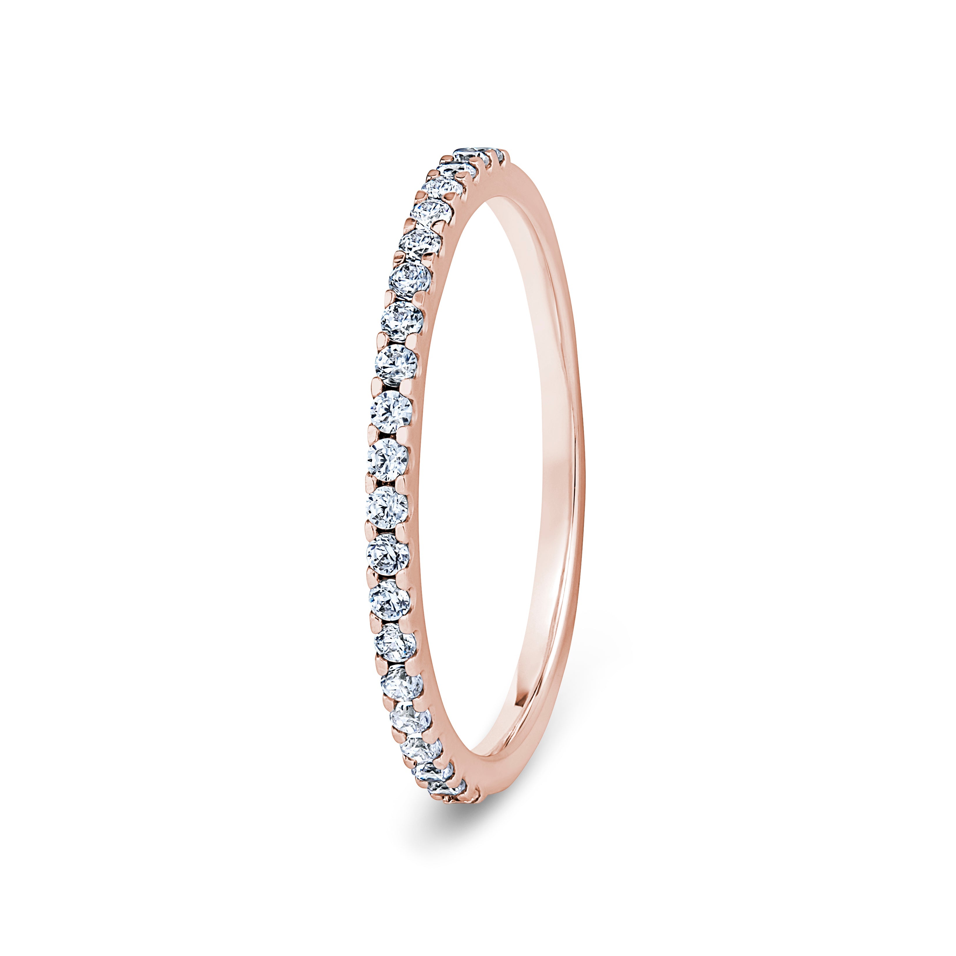 Round, Mini Claw, Rose Gold Half Set Eternity Ring