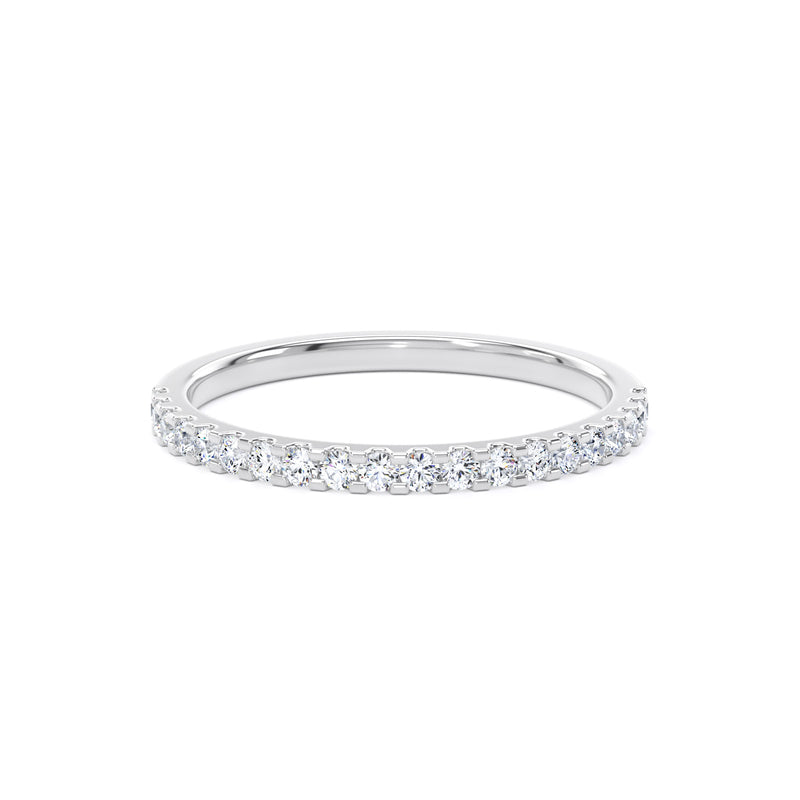 Round Diamond Platinum Ring, Mini Claw Half Eternity | ET1217
