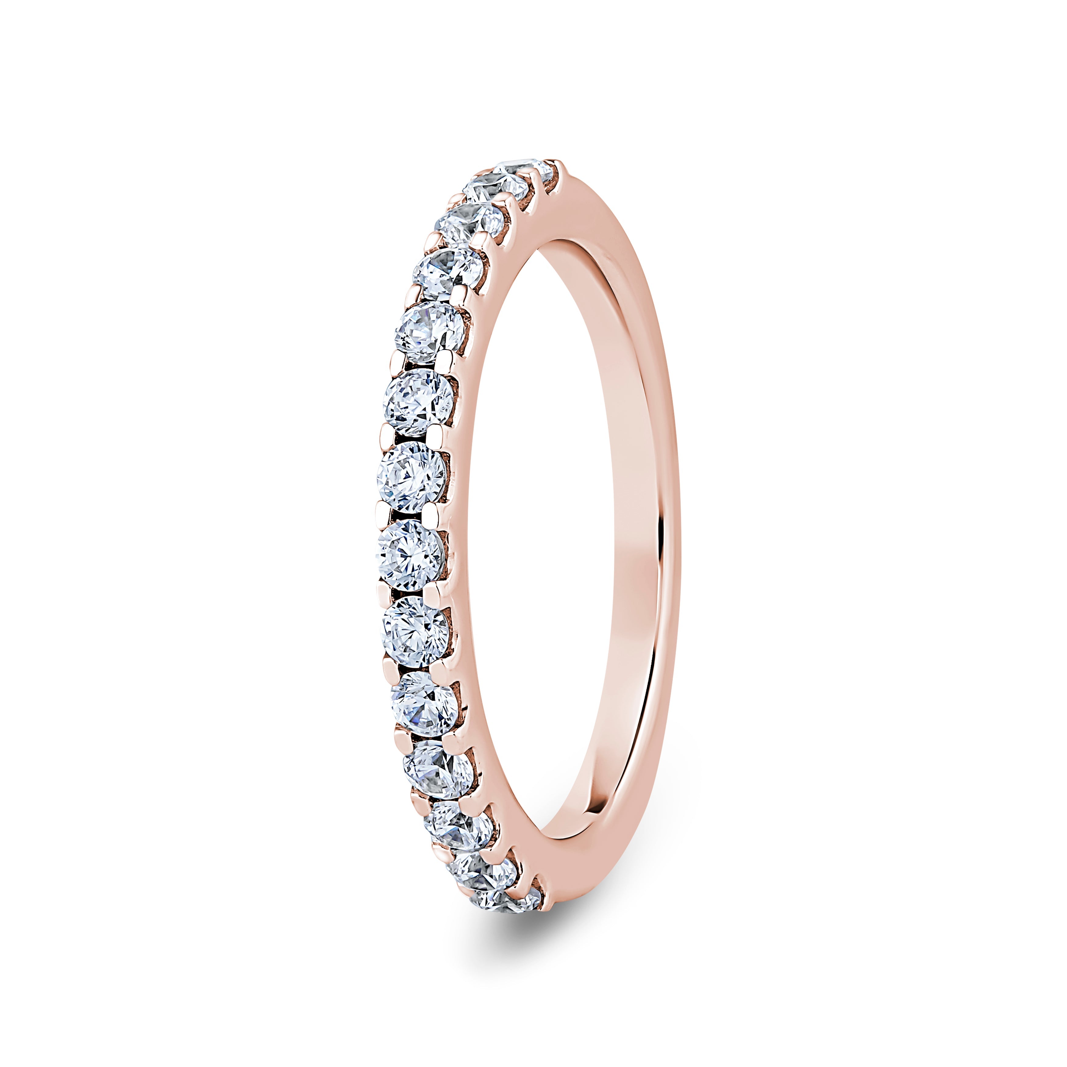 Round, Mini Claw, Rose Gold Half Set Eternity Ring