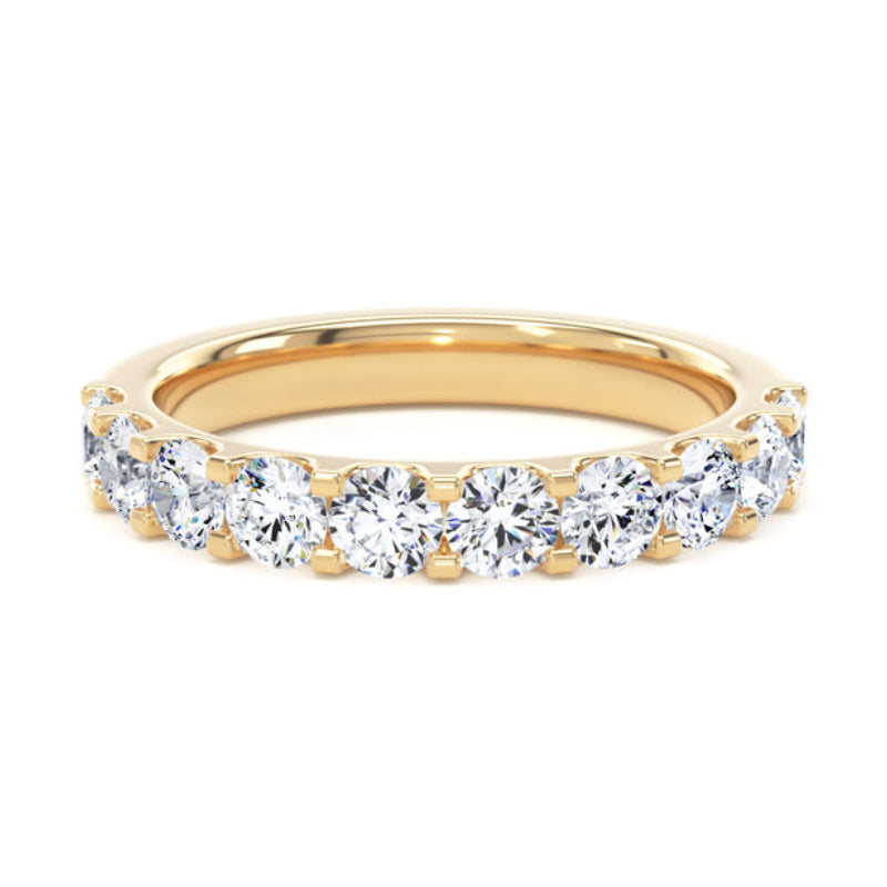 Round Diamond Ring, Mini Claw Half Eternity | ET1217