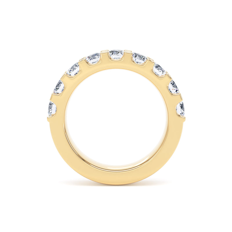 Round Diamond Yellow Gold Ring, Mini Claw Half Eternity | ET1217
