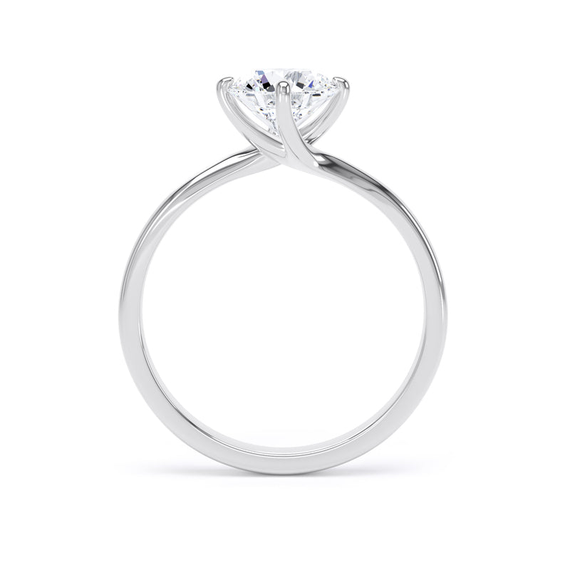 Round Solitaire Platinum Ring, Bypass | RPP01 SMR