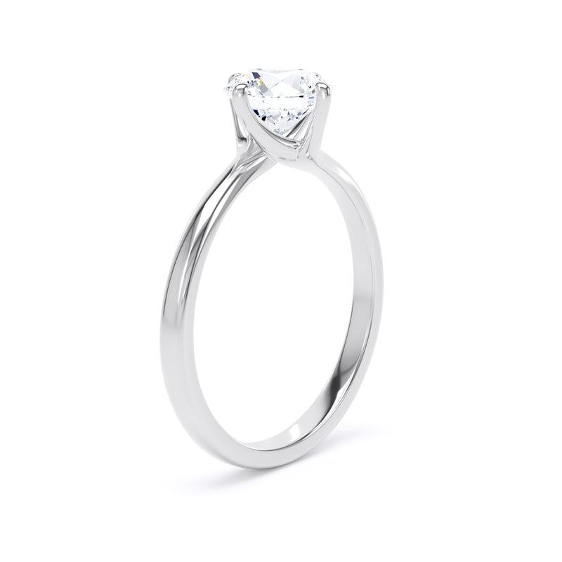 Round Solitaire Platinum Ring, Bypass | RPP01 SMR