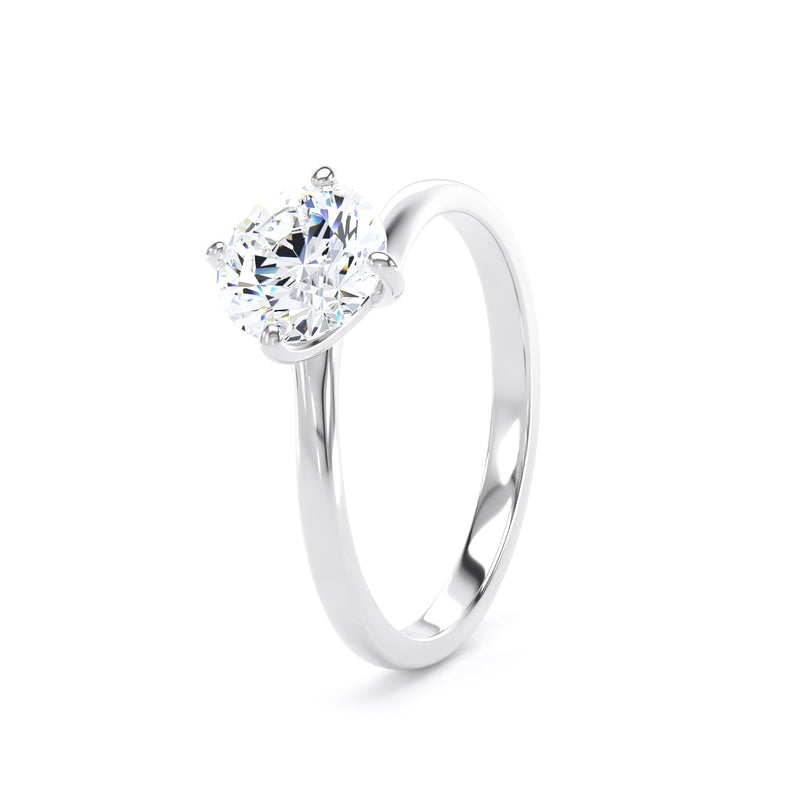 Round Solitaire Platinum Ring, Bypass | RPP01 SMR