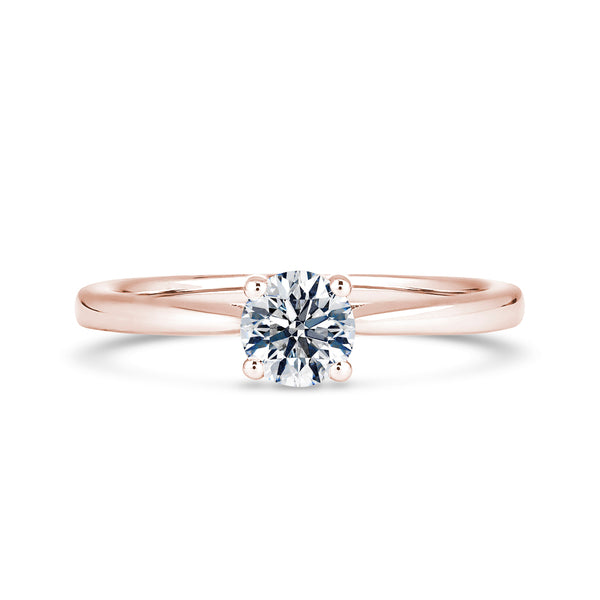 Round Solitaire Rose Gold Ring, Lotus Cathedral | RPP02 LGR