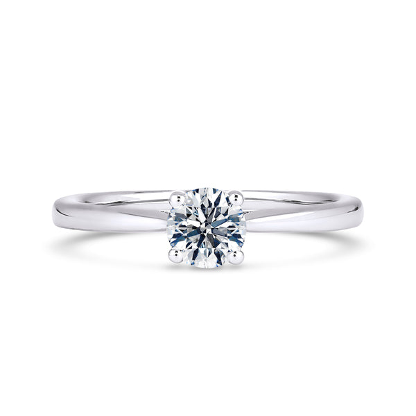 Round Solitaire Platinum Ring, Lotus Cathedral | RPP02 LGR