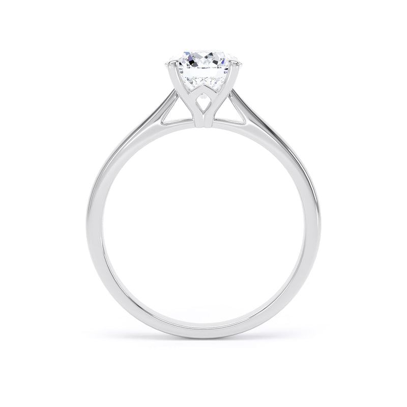 Round Solitaire White Gold Ring, Lotus Cathedral | RPP02 LGR