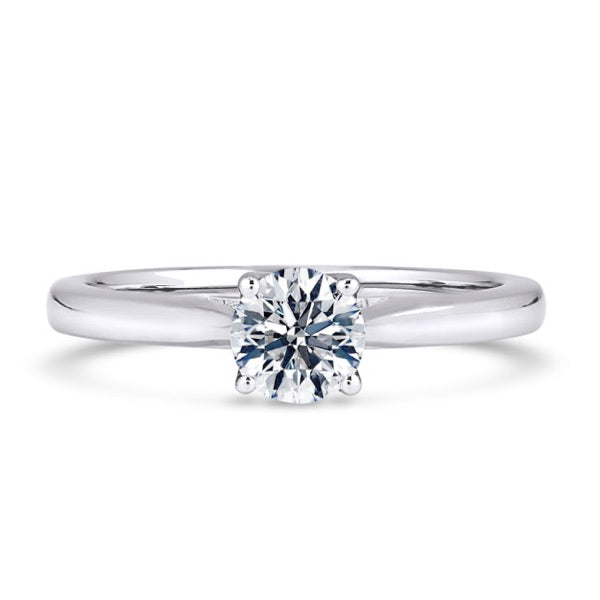 Round Solitaire Platinum Ring, Cathedral Open Gallery | RPP05 SMR