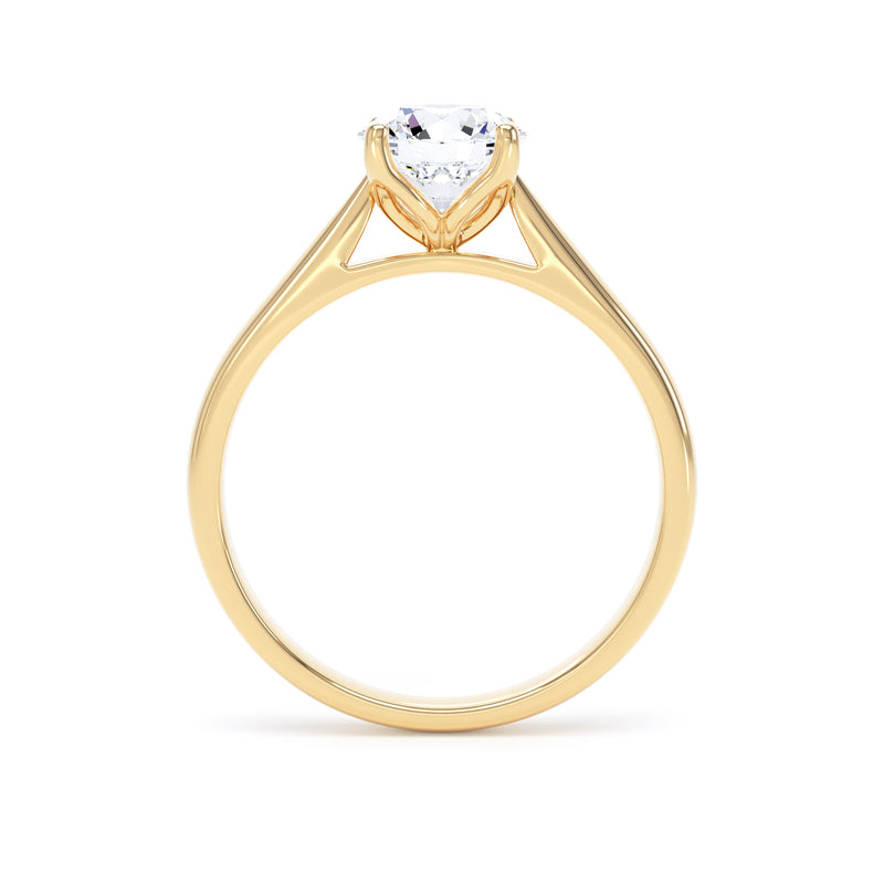 Round Solitaire Yellow Gold Ring, Cathedral Open Gallery | RPP05 LGR