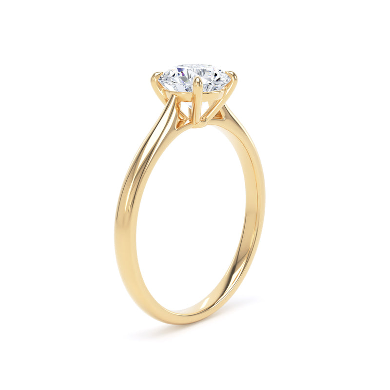 Round Diamond Yellow Gold Ring, Talon 4 Claw Solitaire | LGR RPP08