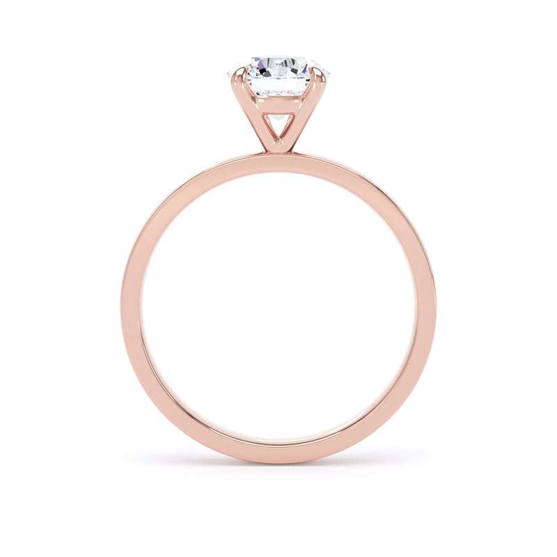 Round Diamond Rose Gold Ring, Floating Head Solitaire | SMR RPP12