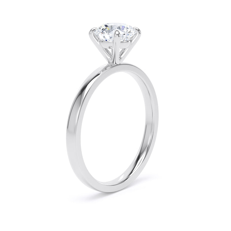 Round Diamond White Gold Ring, Floating Head Solitaire | LGR RPP12