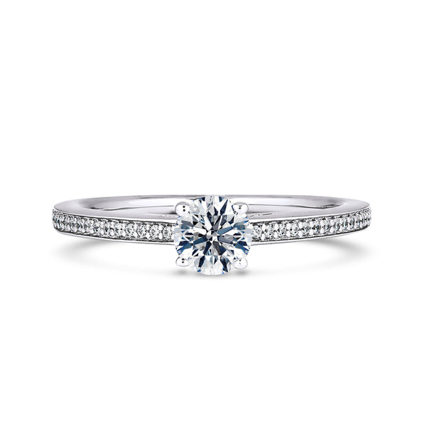 Round Shoulder Set Platinum Ring | RSG01 LGR