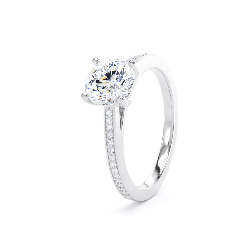 Round Shoulder Set Platinum Ring | RSG01 SMR