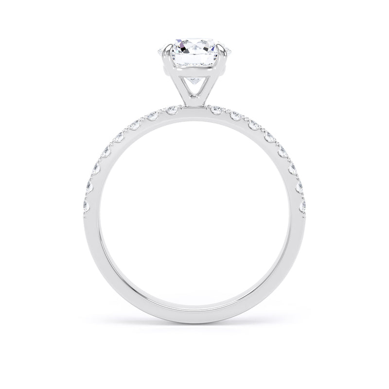 Round Diamond Platinum Ring, Floating Head Shoulder Set | LGR RSP03