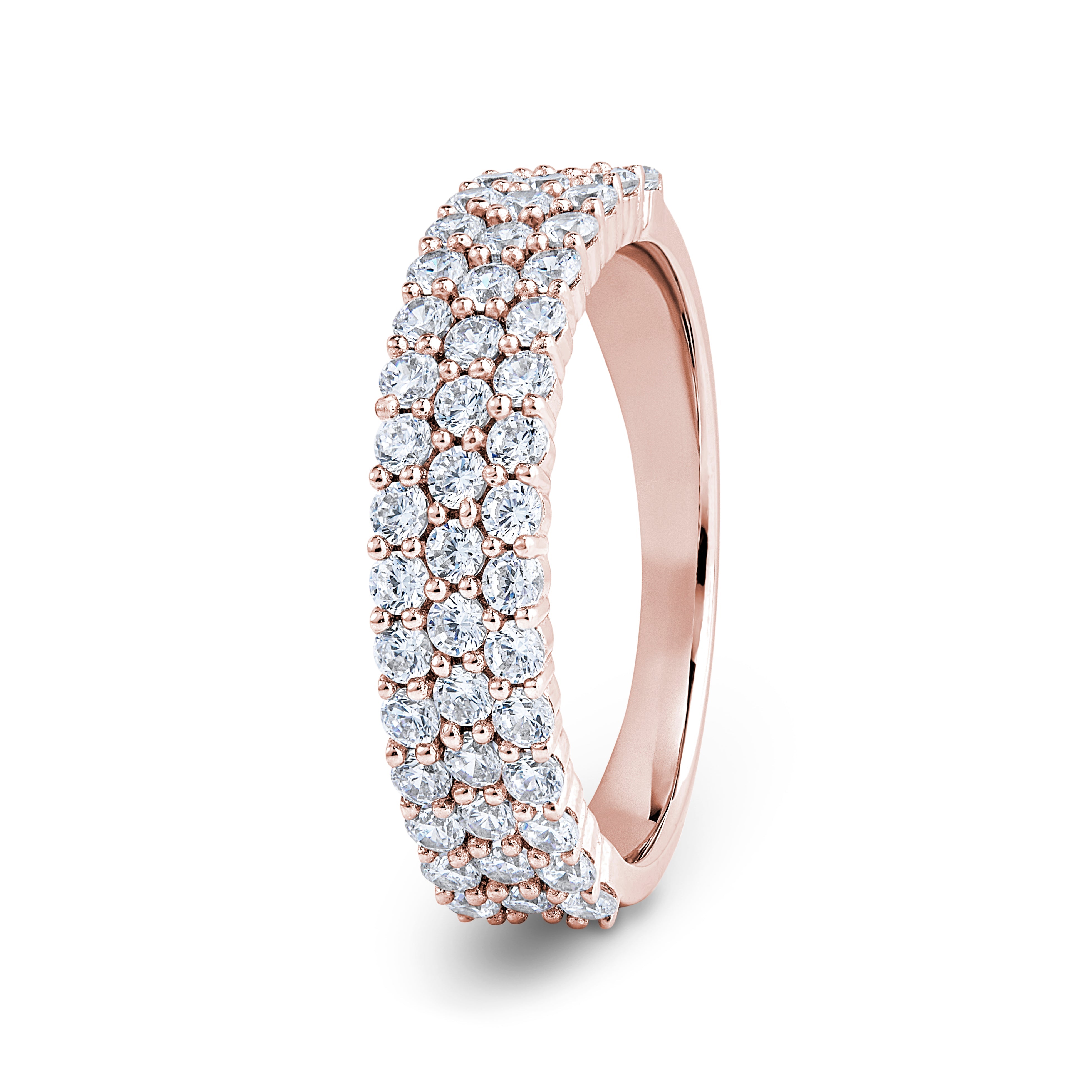 Round, Pavé, Rose Gold Half Set Eternity Ring