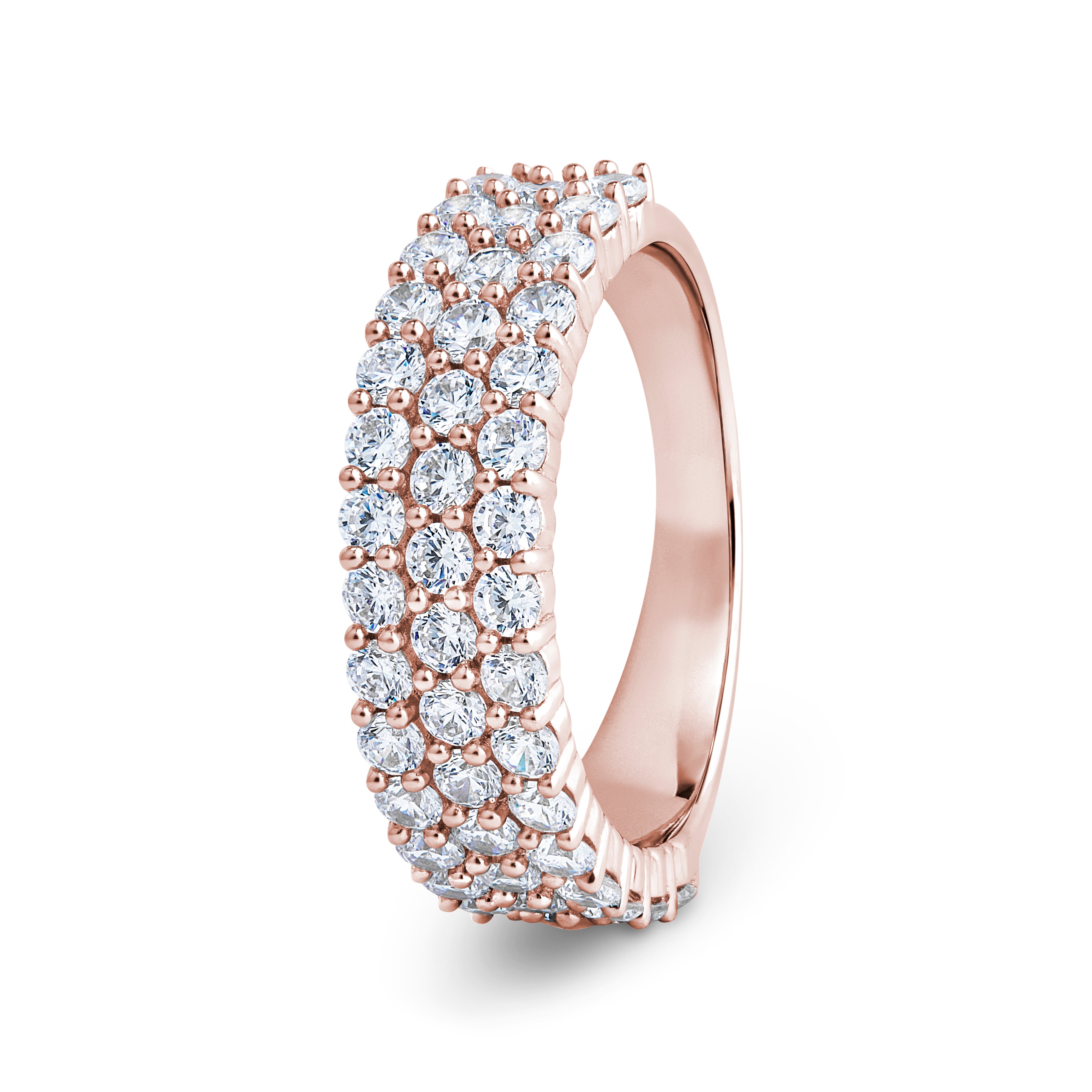 Round, Pavé, Rose Gold Half Set Eternity Ring
