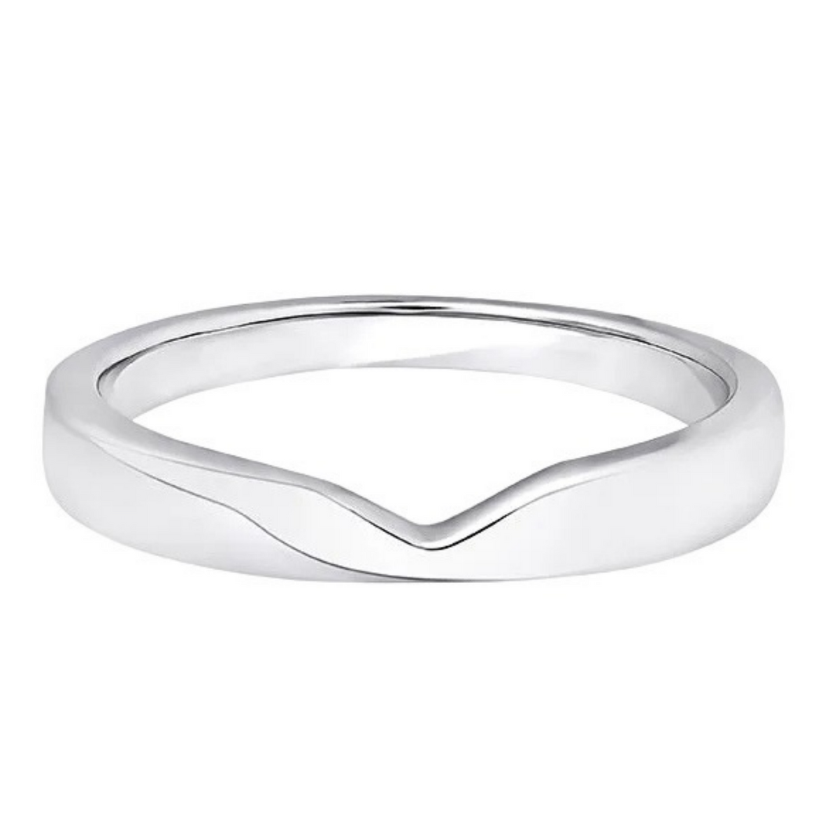 Shaped Platinum Ring, Cutout Plain Band | SB1008