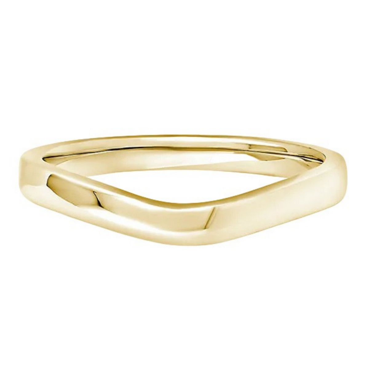 Shaped Yellow Gold Ring, Curved Plain Band | SB1004
