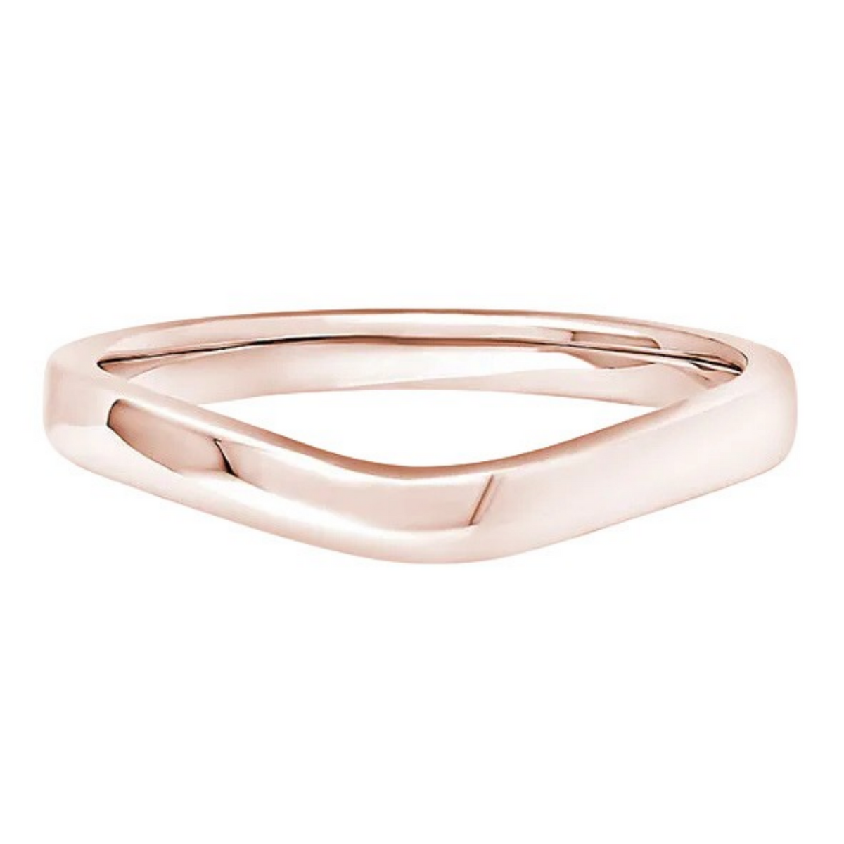 Shaped Rose Gold Ring, Curved Plain Band | SB1004