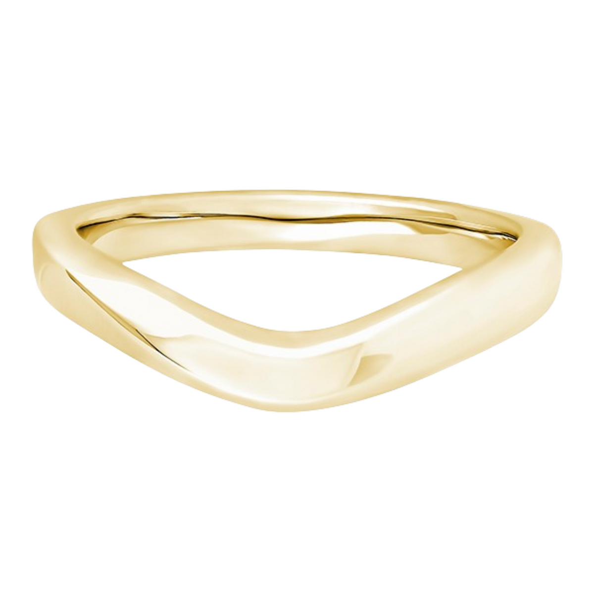 Shaped Yellow Gold Ring, Curved Plain Band | SB1003