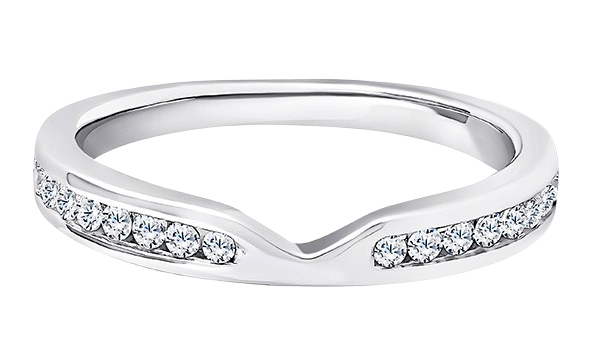 Round Diamond Platinum Ring, Cutout Channel Half Eternity | ET1244
