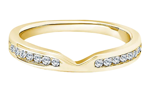 Round Diamond Ring, Cutout Channel Half Eternity | ET1244
