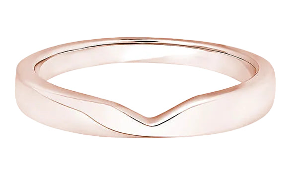 Shaped Rose Gold Ring, Cutout Plain Band | SB1008
