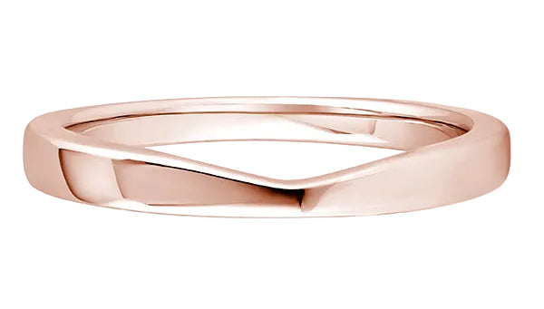 Shaped Rose Gold Ring, Cutout Plain Band | SB1007
