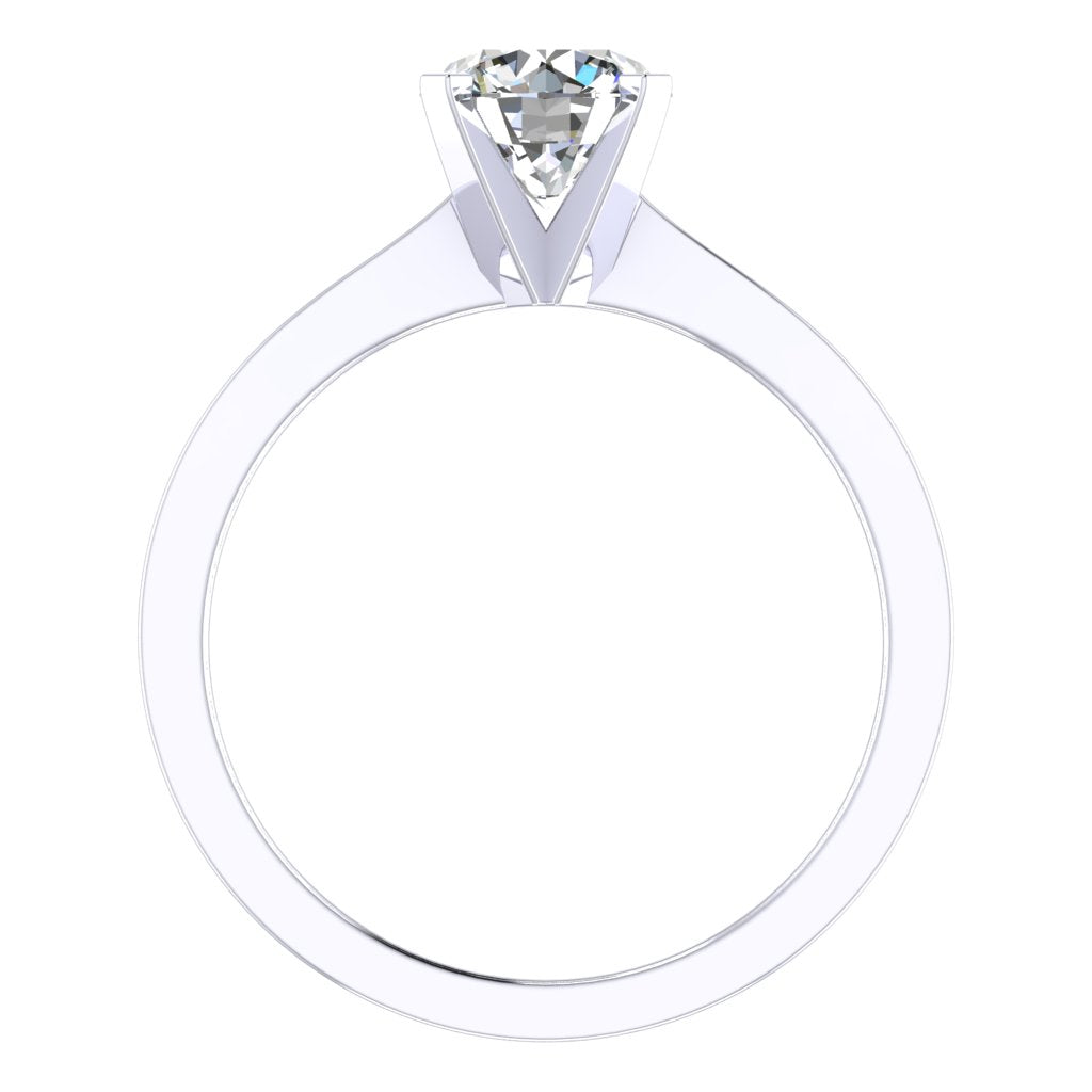 Round Solitaire Platinum Ring, Peghead 4 Prong | LGR