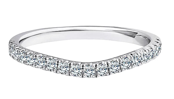 Round Diamond Platinum Ring, Curved Micro Set Half Eternity | ET1248