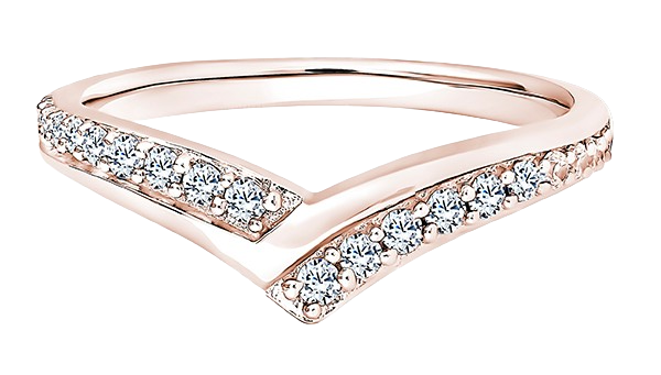 Round Diamond Ring, Fancy Wishbone Half Eternity | ET1240
