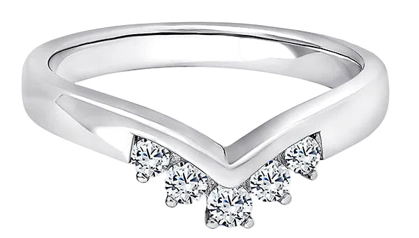 Round Diamond Platinum Ring, Tiara Wishbone Half Eternity | ET1252