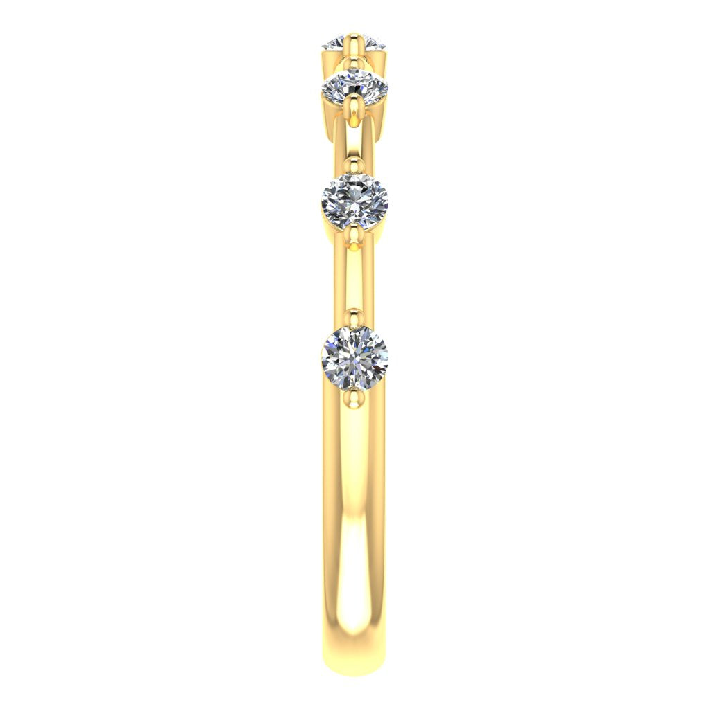 SPACED ROUND DIAMOND ETERNITY RING, CLAW SET, YELLOW GOLD