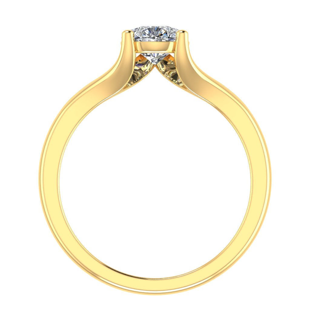 Pear Solitaire Yellow Gold Ring, Raised Split | LGA