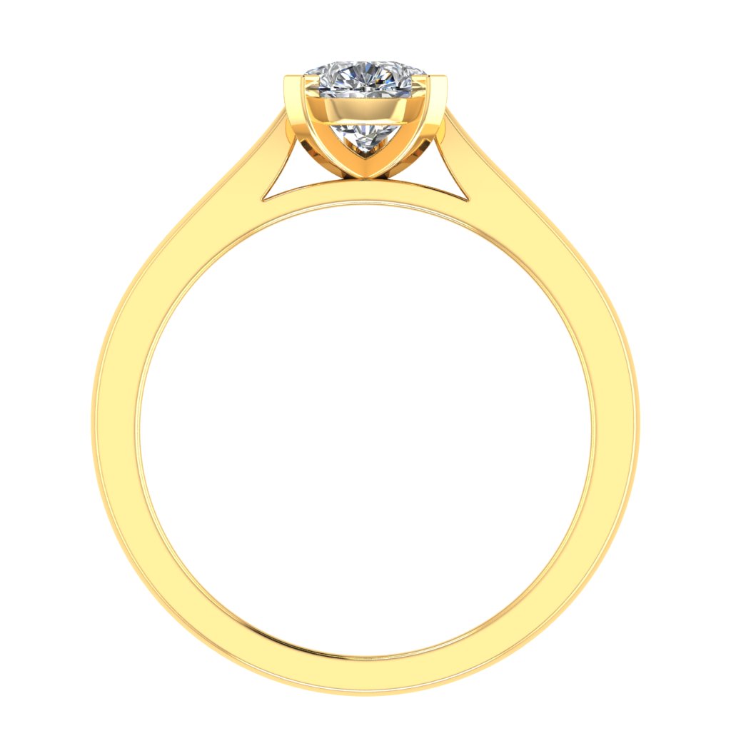 Pear Solitaire Yellow Gold Ring, Pinched Court Cathedral | LGA