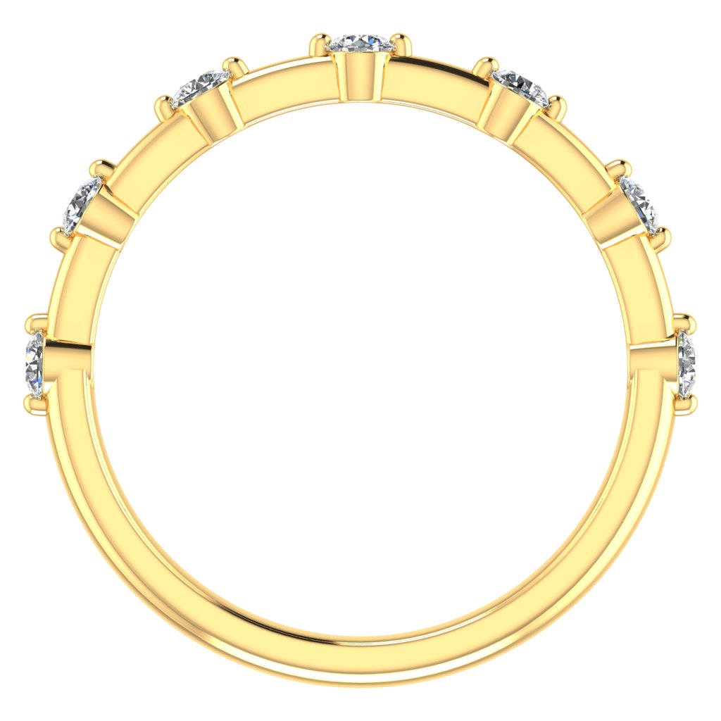 SPACED ROUND DIAMOND ETERNITY RING, CLAW SET, YELLOW GOLD