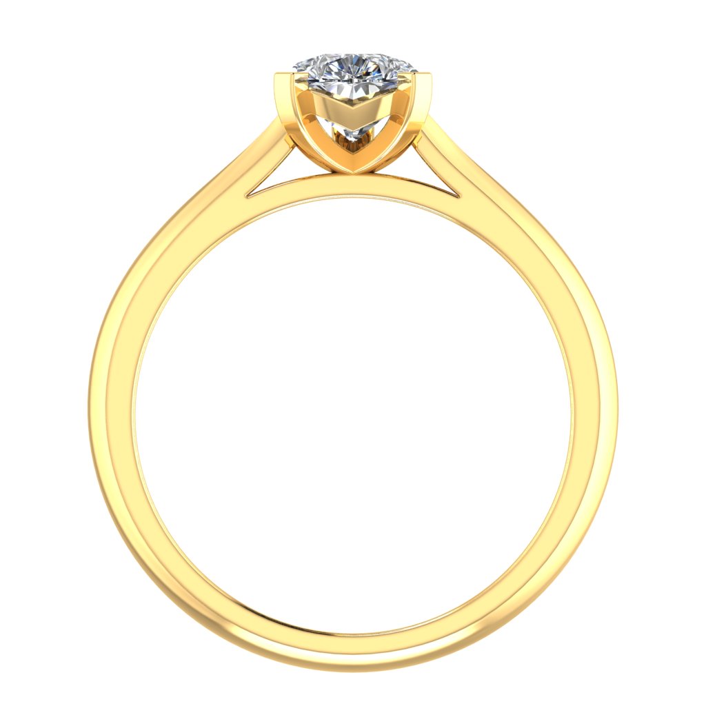 Pear Solitaire Yellow Gold Ring, Fancy Basket | SMA