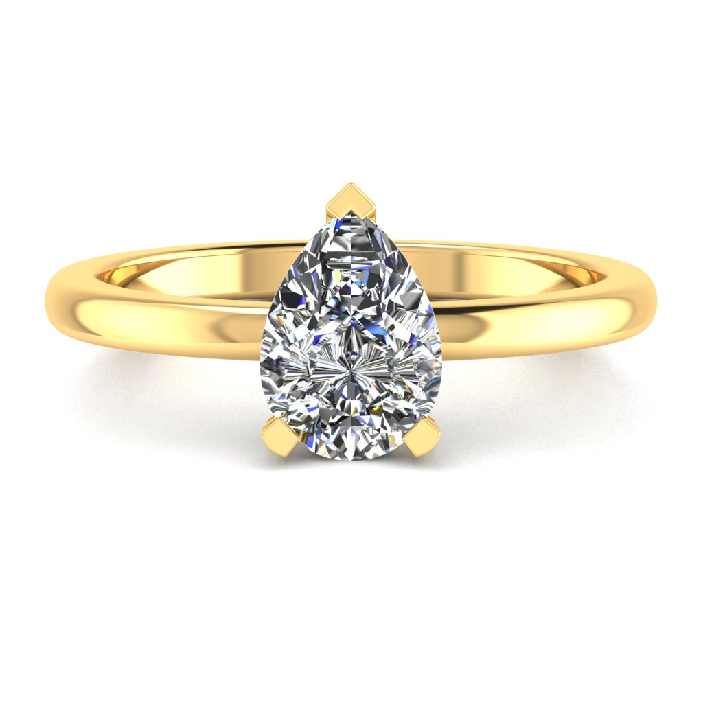 Pear Diamond Engagement Ring, Peg Head Solitaire