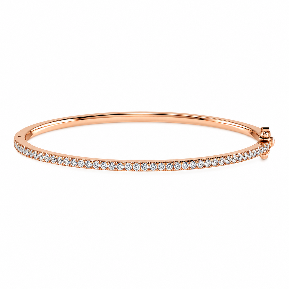 Round Diamond Bangle | Hinge & Clasp Claw Set | BG1001