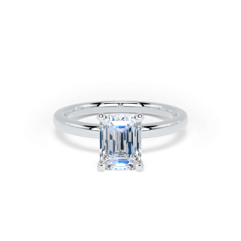 Emerald Diamond Engagement Ring, Floating Head Solitaire | EPP03-25P