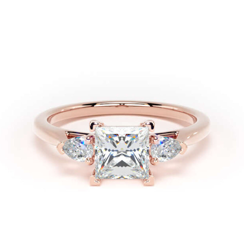 Princess & Pear Diamond Engagement Ring, Trilogy | M3P01