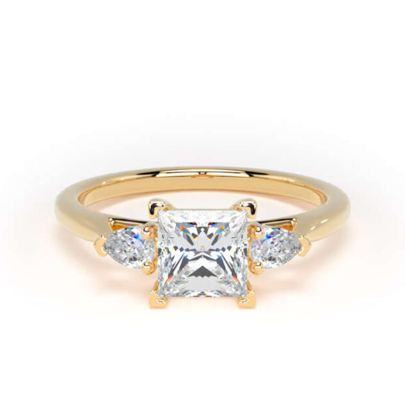 Princess & Pear Diamond Engagement Ring, Trilogy | M3P01