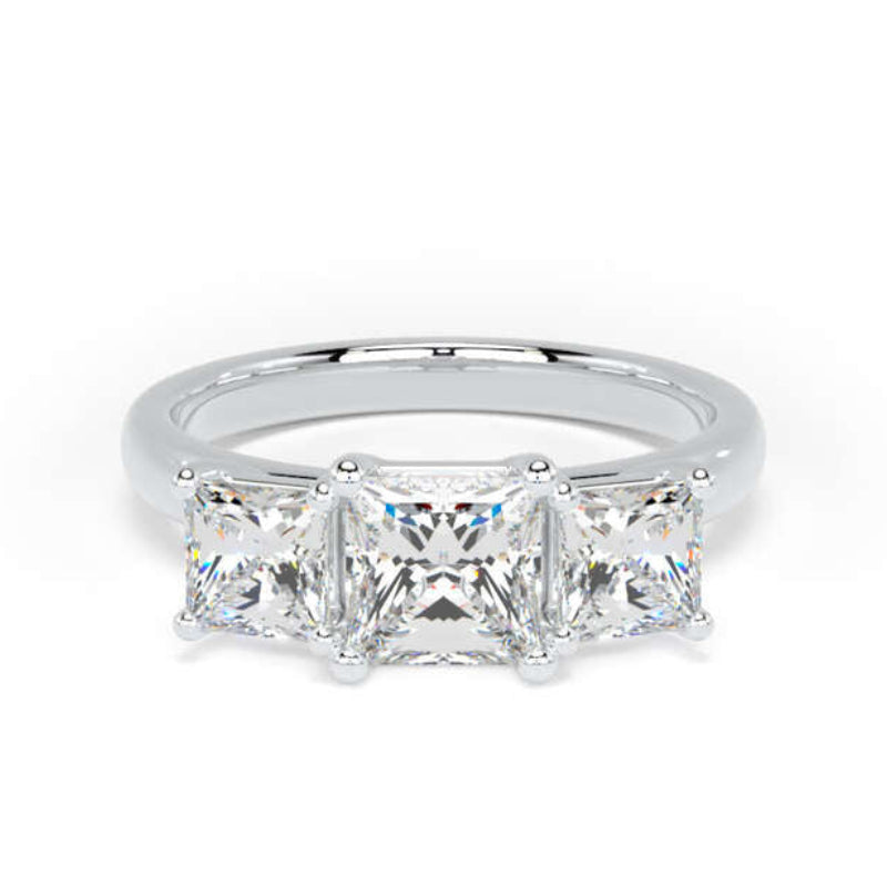 Princess Diamond Engagement Ring, Floating Head Trilogy | M3P02