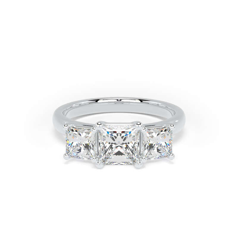 Princess Diamond Platinum Ring, Floating Head Trilogy | SMP M3P02