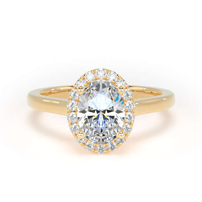 Oval Diamond Engagement Ring, Peekaboo Diamond Halo | OHP02